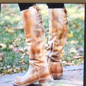 Bed Stu distressed lace up the back boots